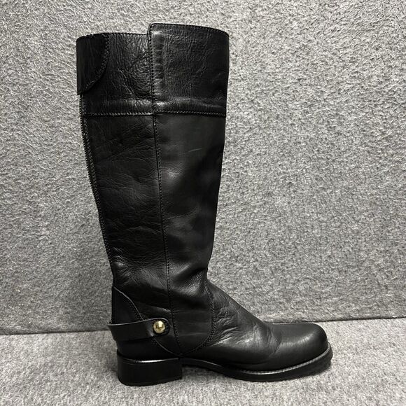 Marco Delli Tall Boots Women's Size 7 Black Leather Cowboy EUC - Picture 9 of 10